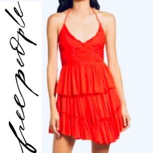 🆕NWT FREE PEOPLE Hooked On You Halter&Skirt Set HeatWave Women XS.$51 MRSP$88